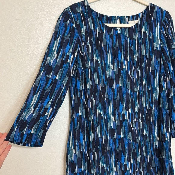 Boden Beafort Watercolor 3/4 Sleeve Shift Dress - Picture 2 of 8